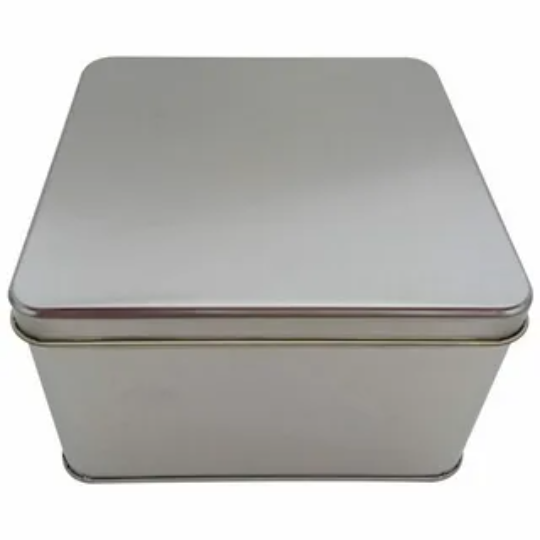 Square hinged tin boxes 