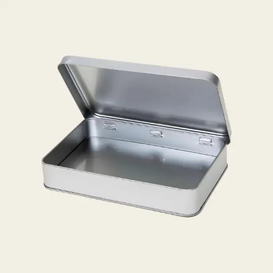 Square hinged tin boxes 
